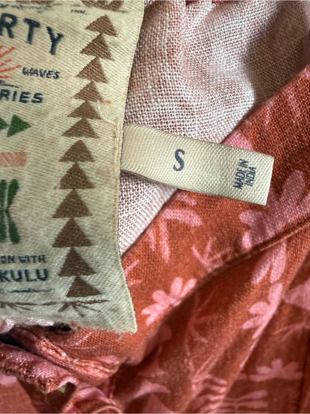 Faherty x Anna Kahalekulu Kendall Linen Maxi Dress Red Naupaka S - Picture 4 of 6
